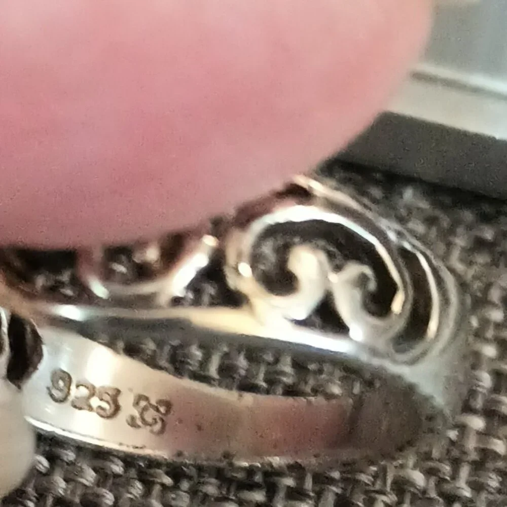 Vintage 925 Scroll Heart Ring 4.5
